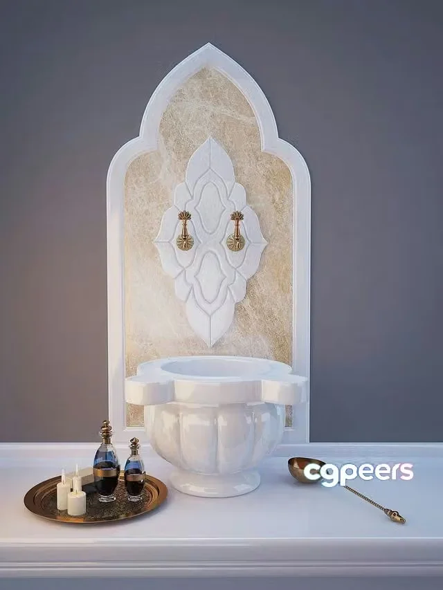 3ds Max Free – Set for the hammam
