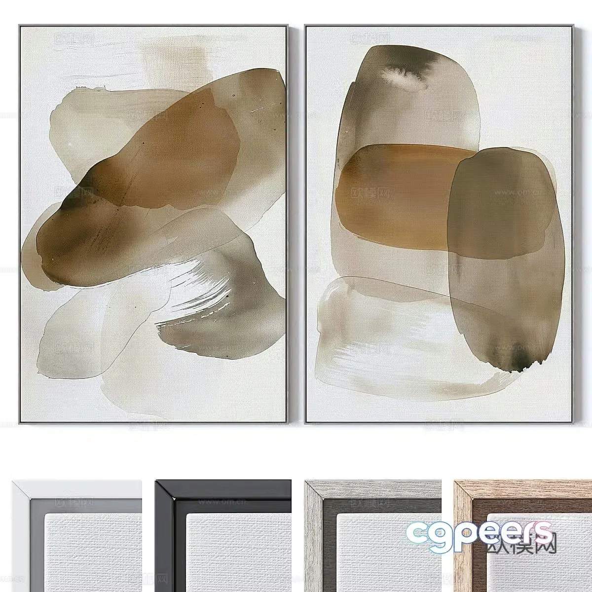 Abstract painting decorative painting 3d model