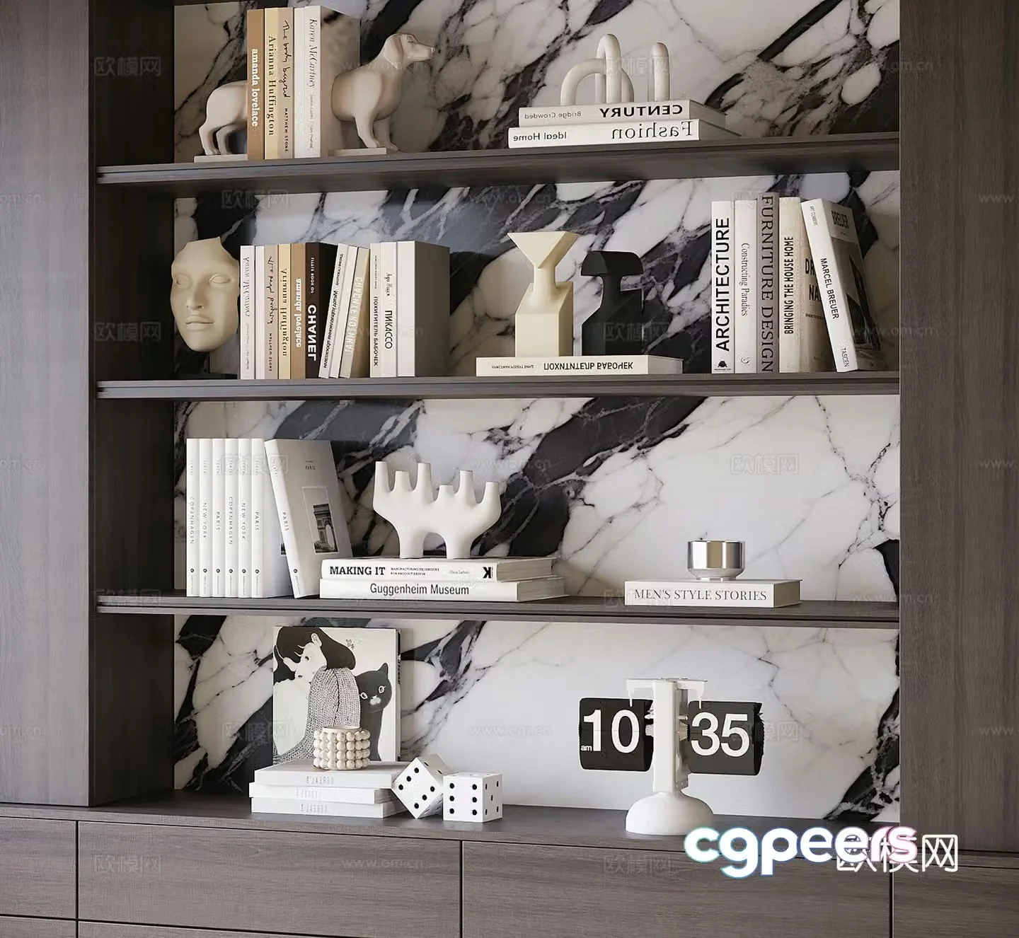 Modern book ornaments Bookcase ornaments 3d model