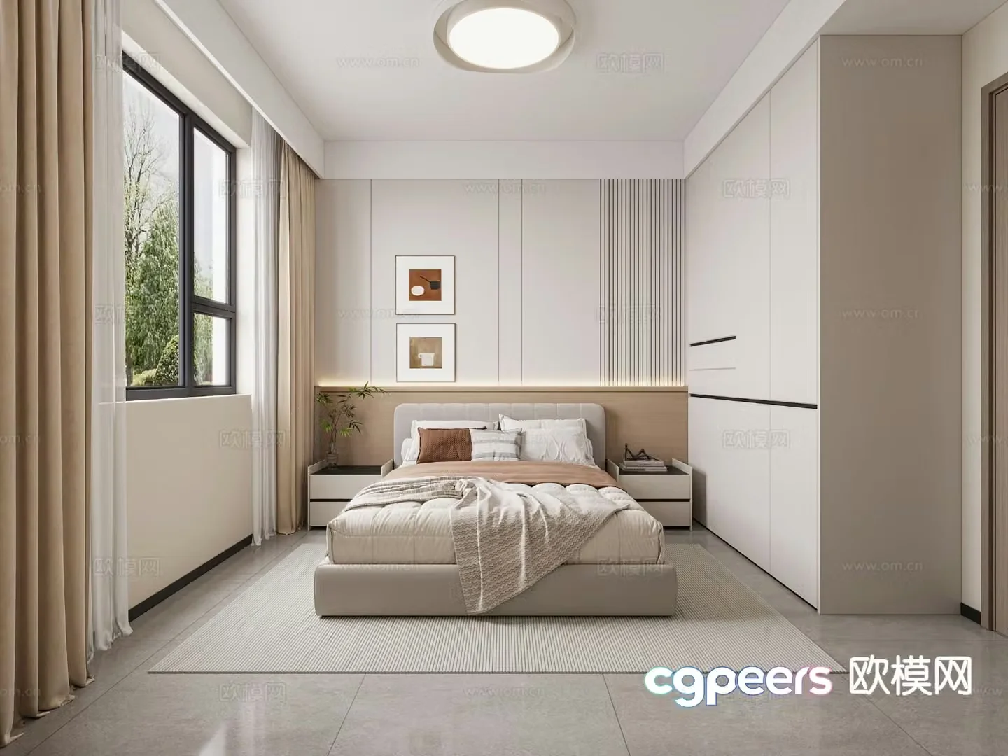 Modern bedroom master bedroom 3d model