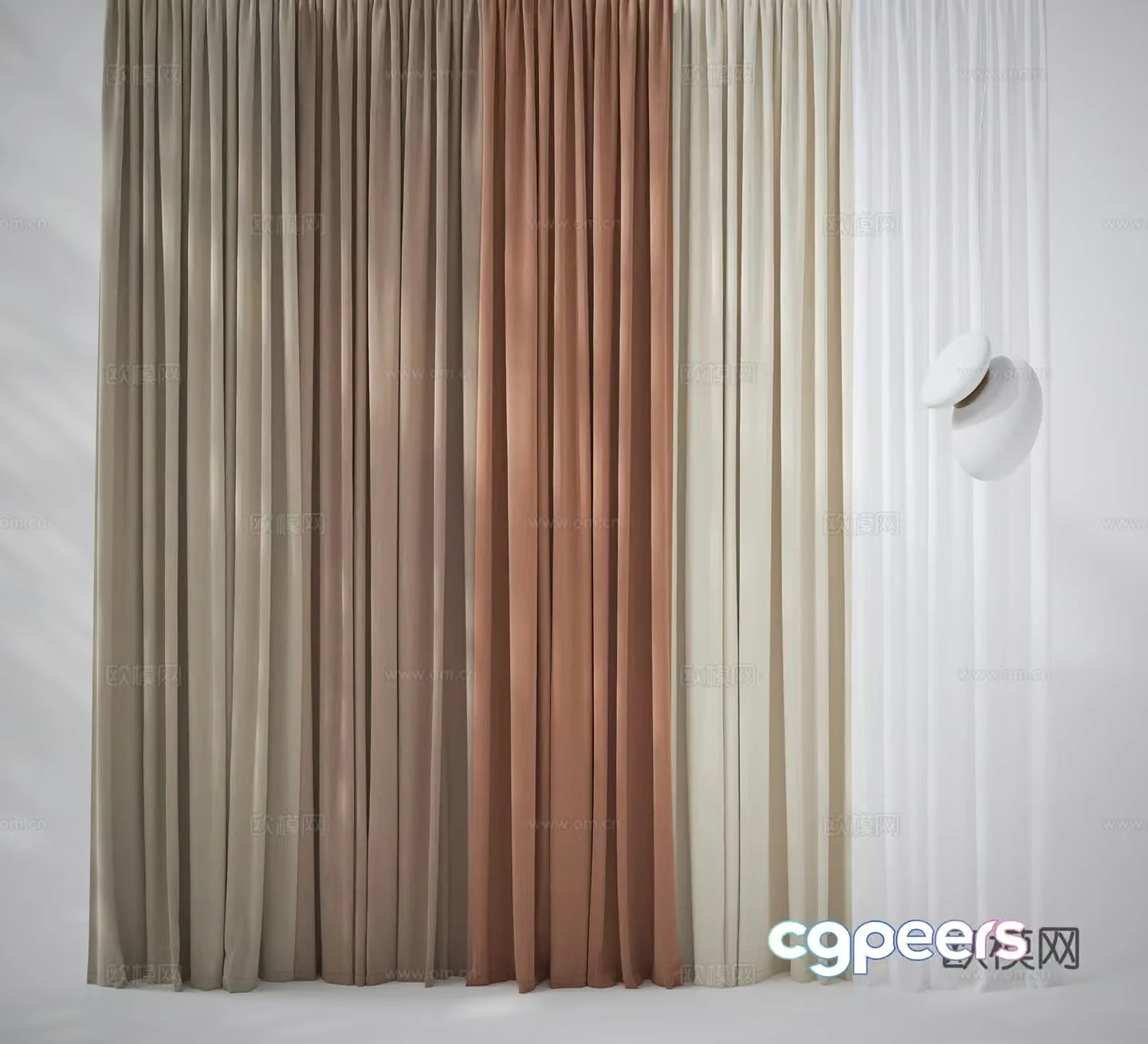 Curtains Gauze Curtains Venetian blinds 3D Model