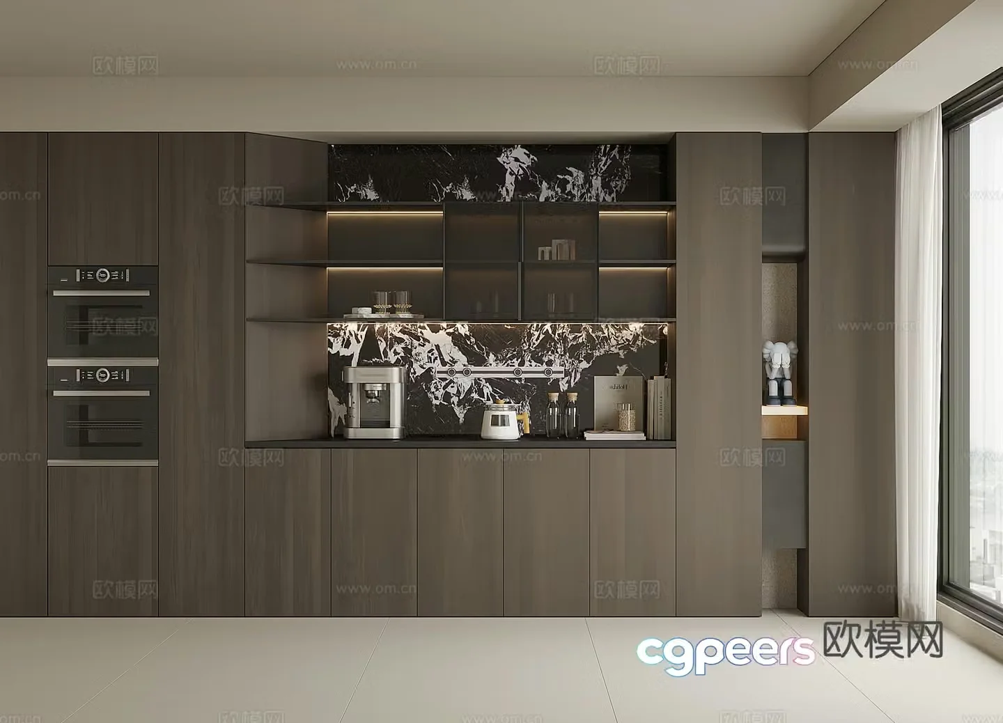 Modern wine cabinet sideboard 3D model