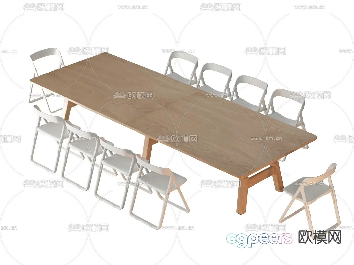 Nordic conference table large conference table 3d model