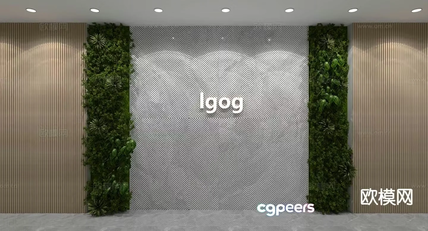 Modern company image wall background wall 3D model