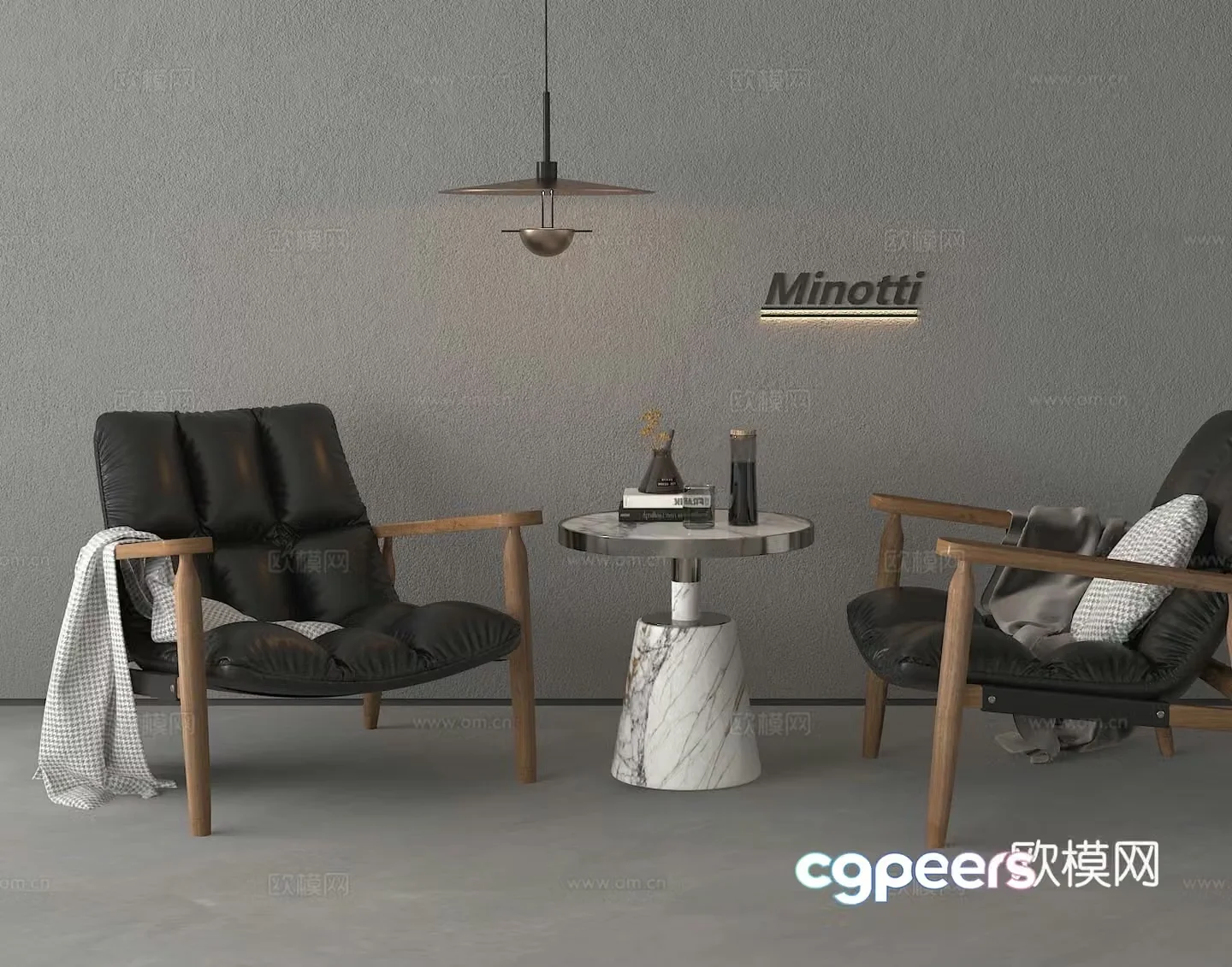 Leisure table and chairs 3d model