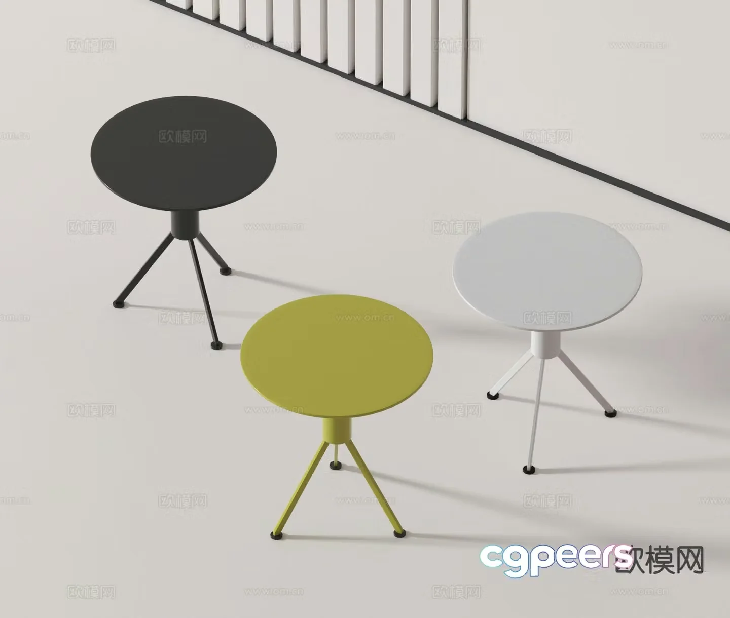 Modern side table corner table round table 3D model