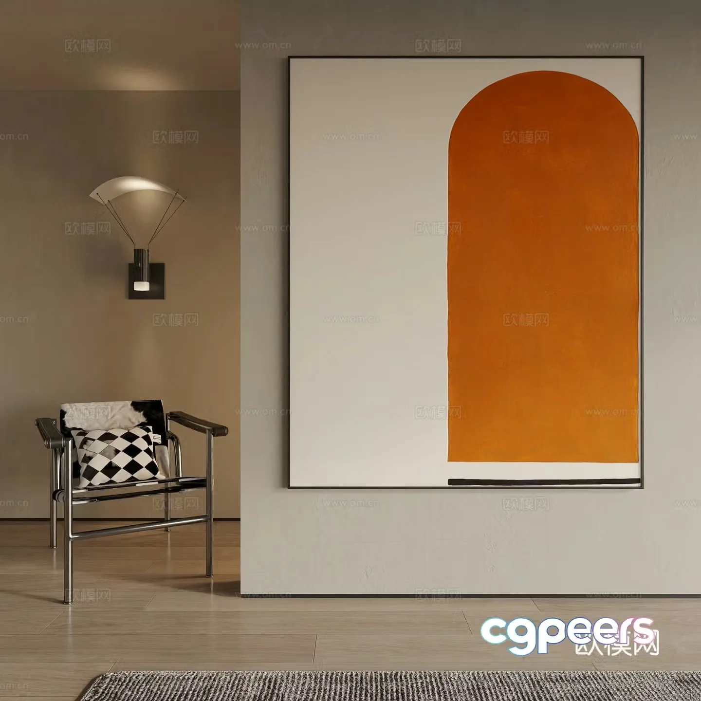 Modern decorative painting 3d model