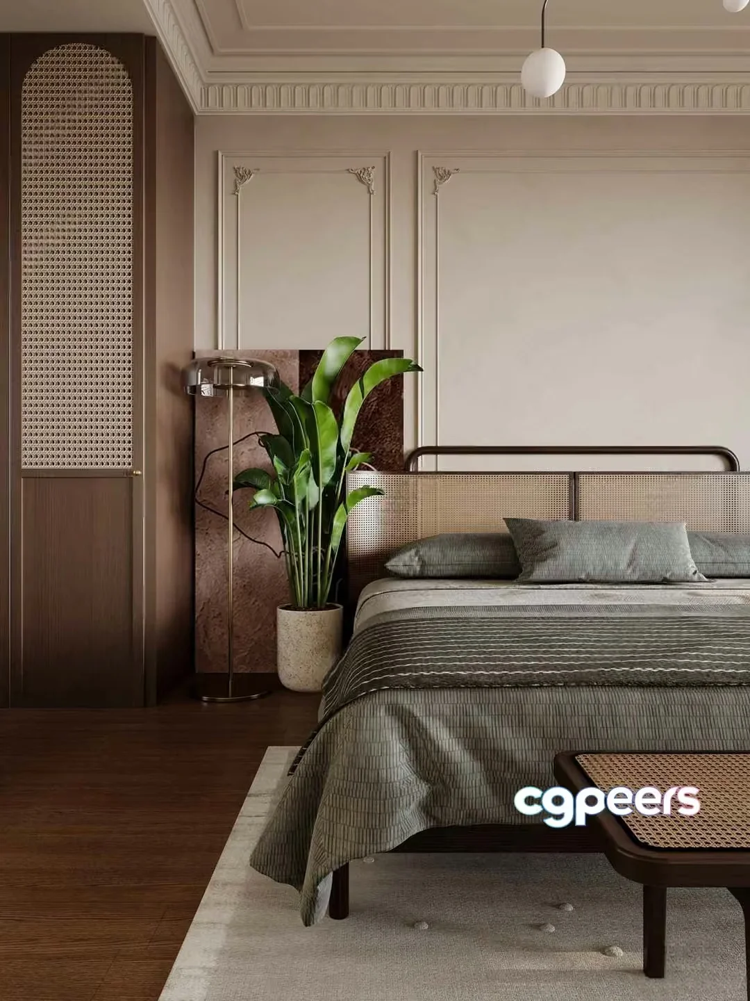 Modern Bed Frame 3D Model – 3837 – VRAY Render
