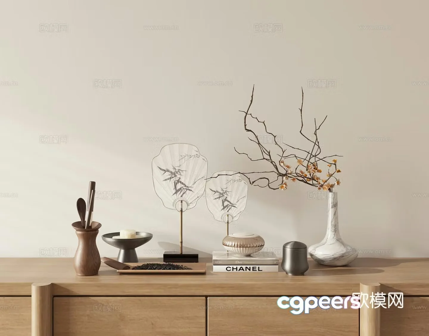 New Chinese style combination ornament 3D model