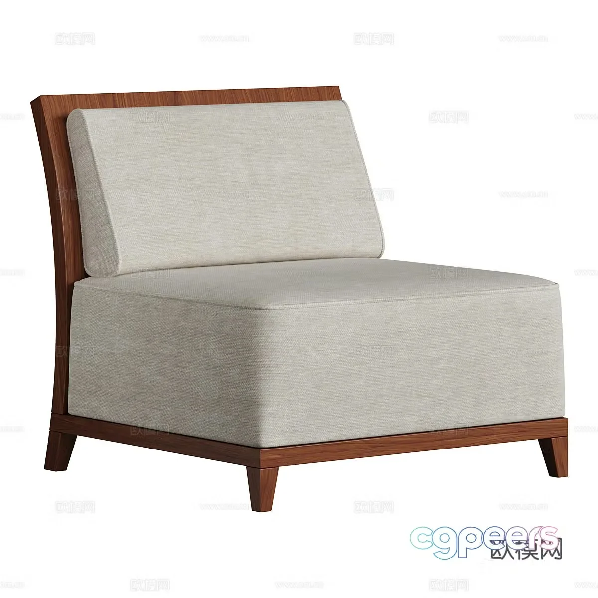 Wabi-sabi single sofa 3d model