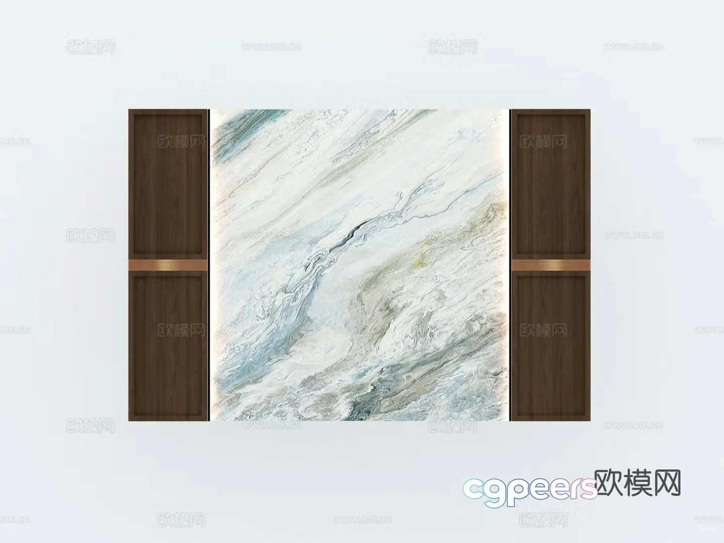 New Chinese style living and dining room TV background wall 3d model