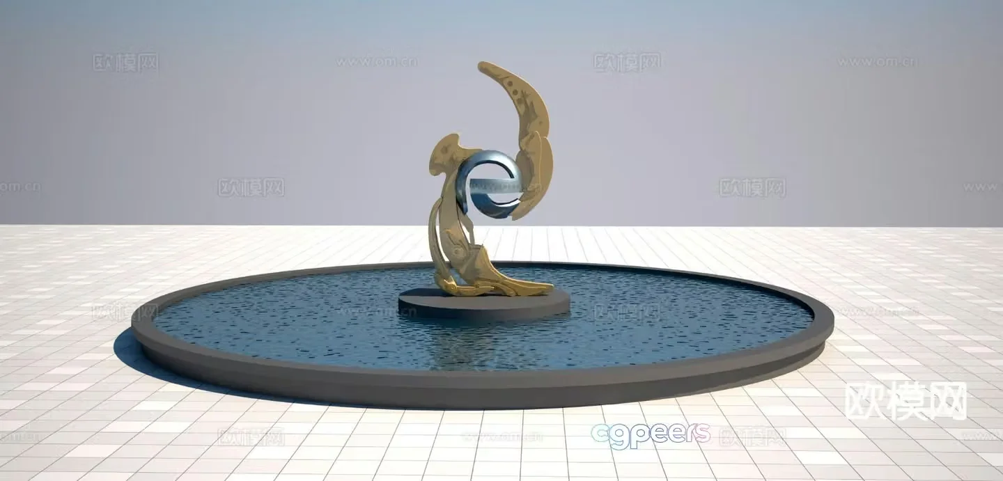 Internet sculpture landscape sketch 3d model