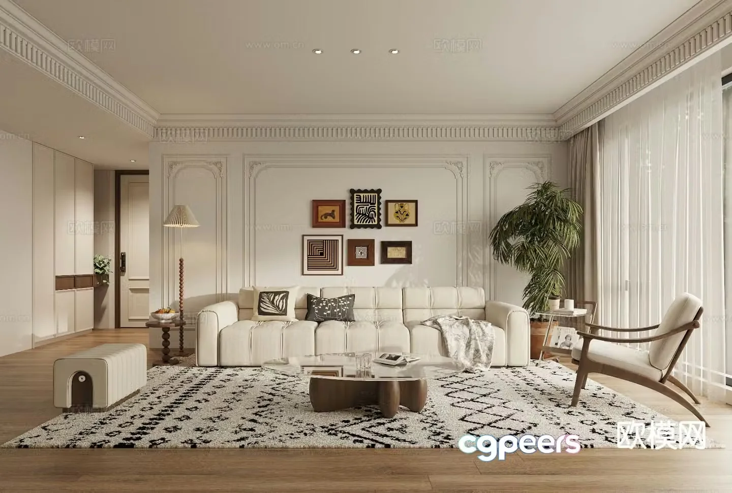 French living room 3d model