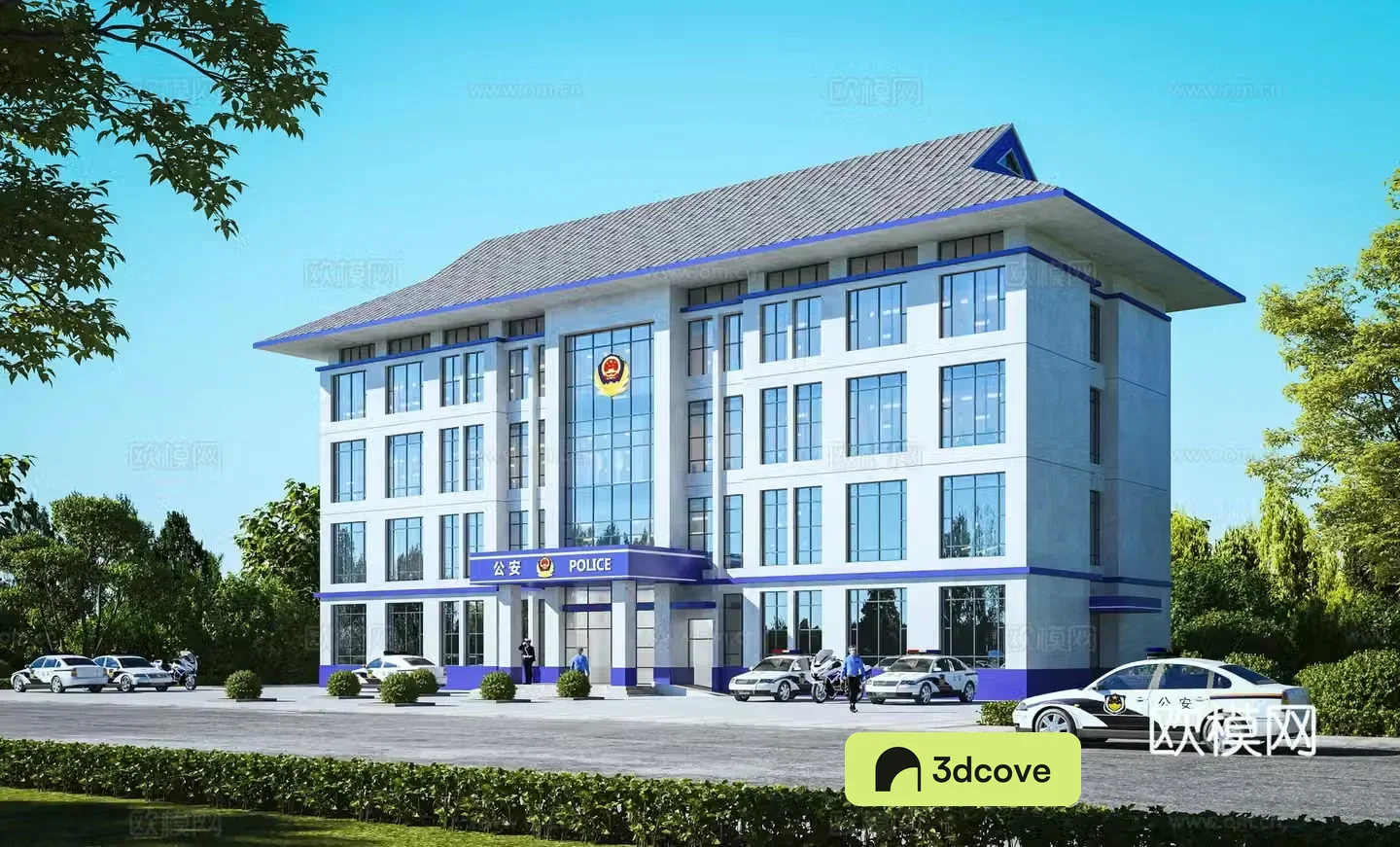 New Chinese style police station appearance