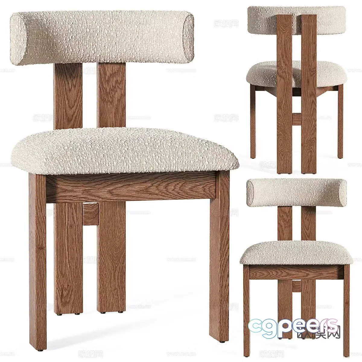 New Chinese Wasabi Crate & Barrel Dining Chair 3D Model