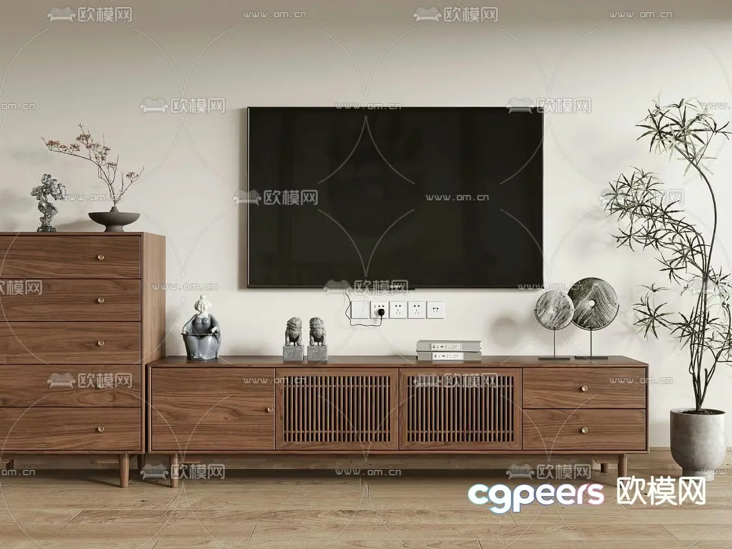 New Chinese style TV cabinet 3d model