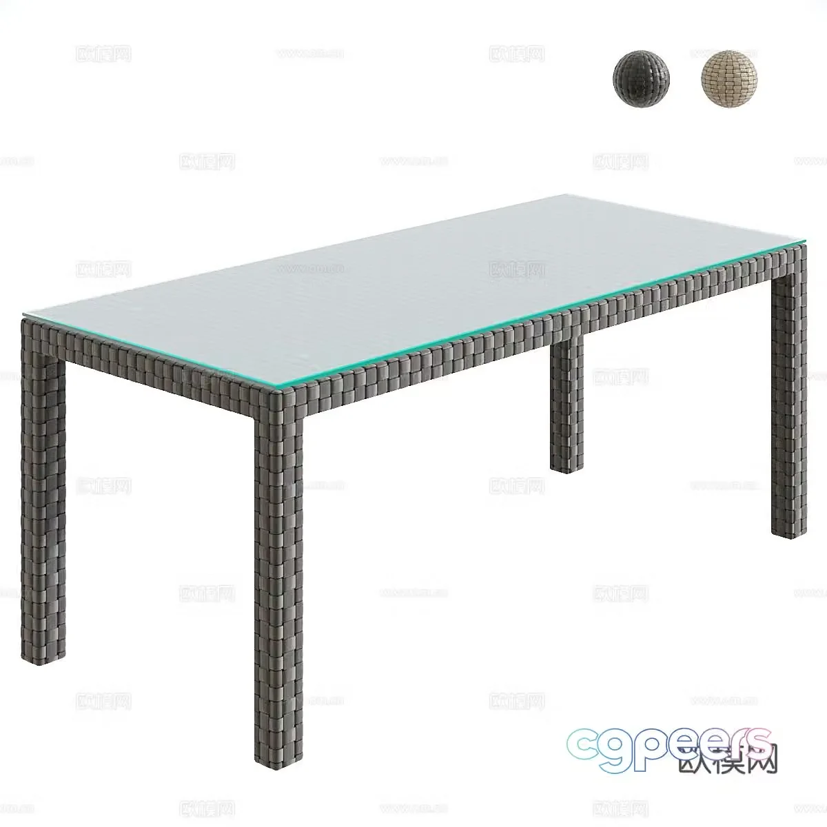 Modern Italian OM Portofino Dining Table 3D Model