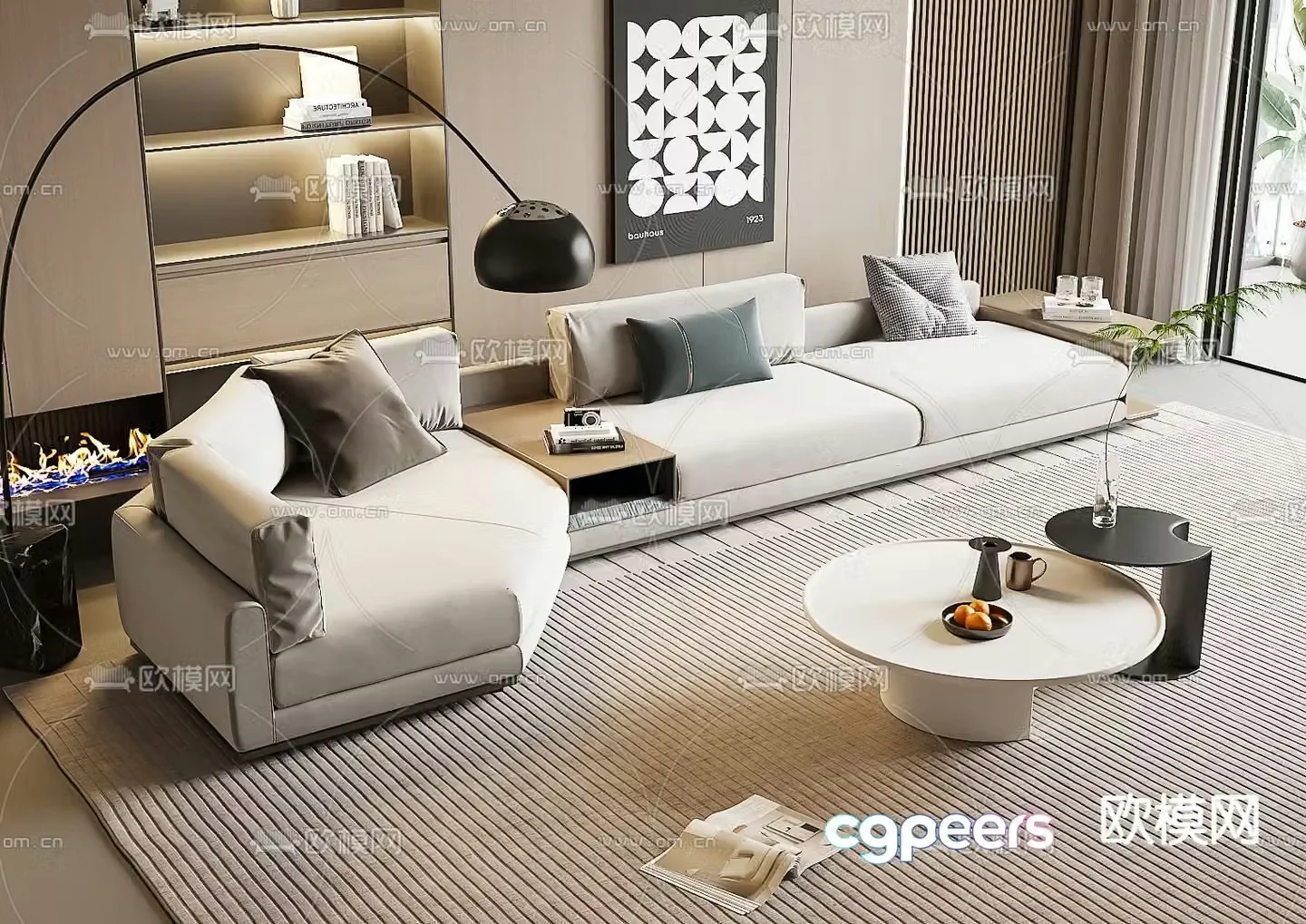 Modern sectional sofa 3d model