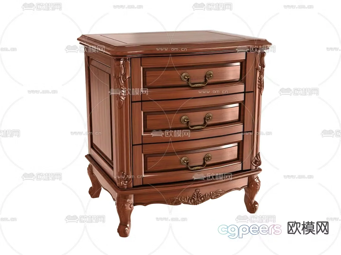 European style bedside table 3d model