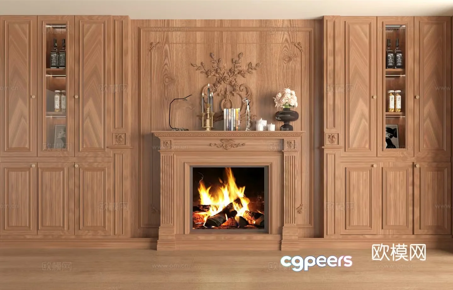 French medieval fireplace 3d model