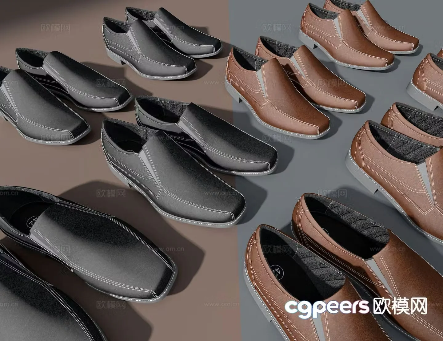 Men’s leather shoes shoes 3d model