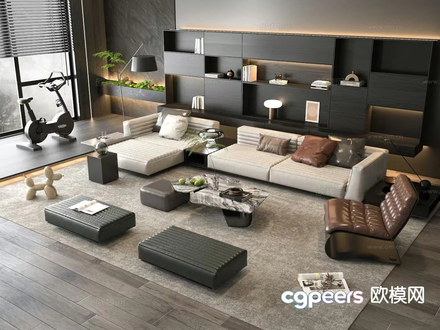 Italian sectional sofa 3d model