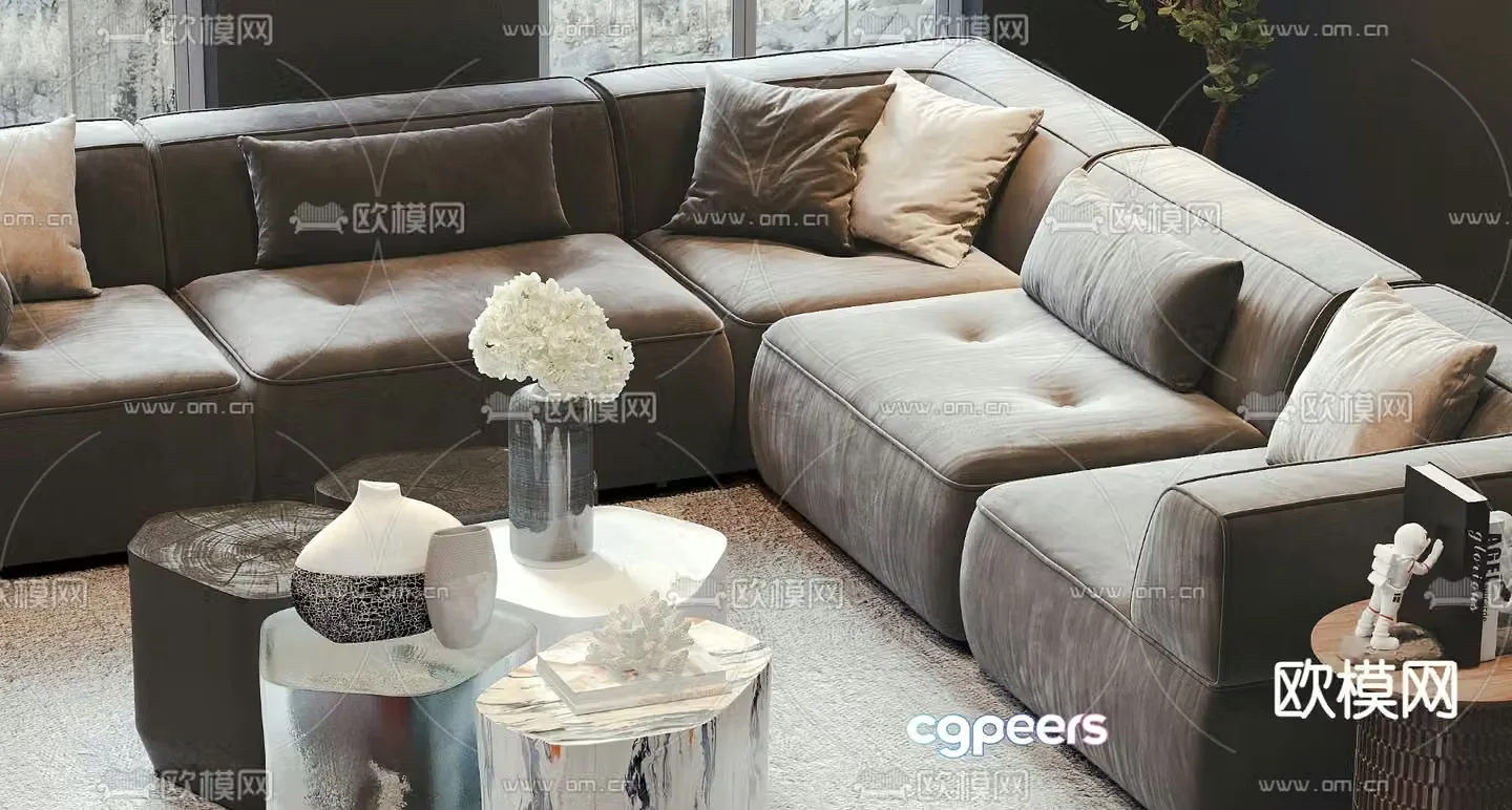 Modern sofa set 3d model