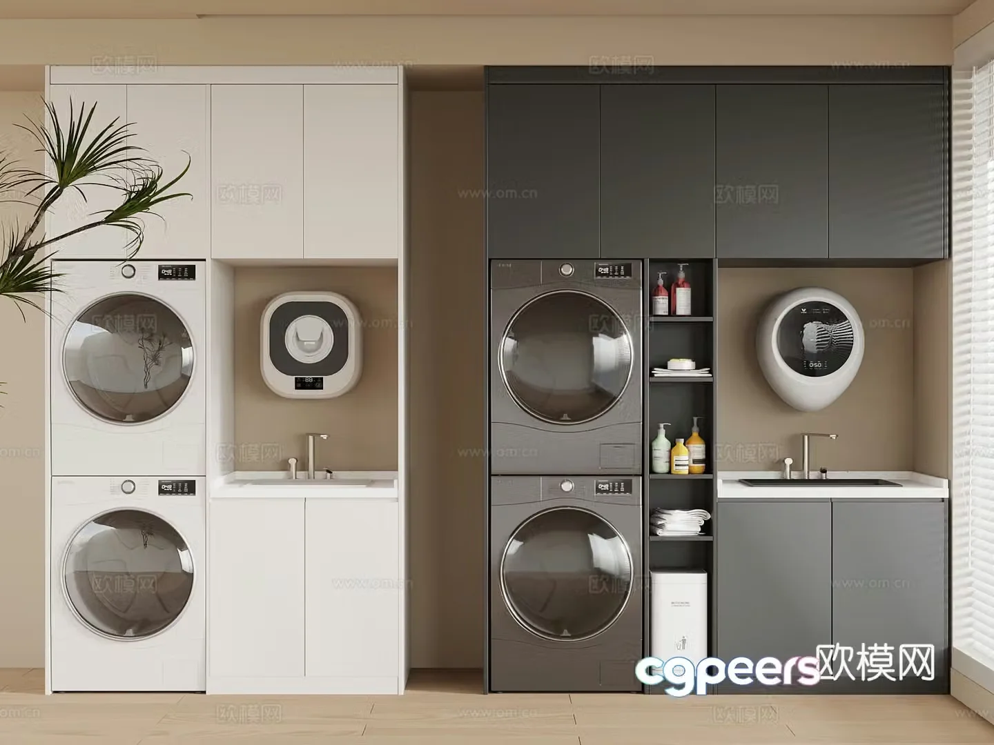 Modern washing machine cabinet 3d model