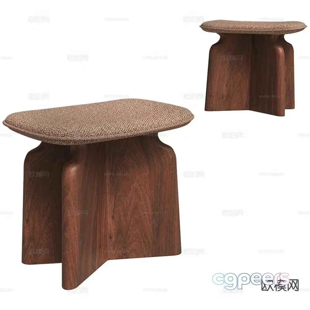 Porada stool low stool leisure stool 3d model