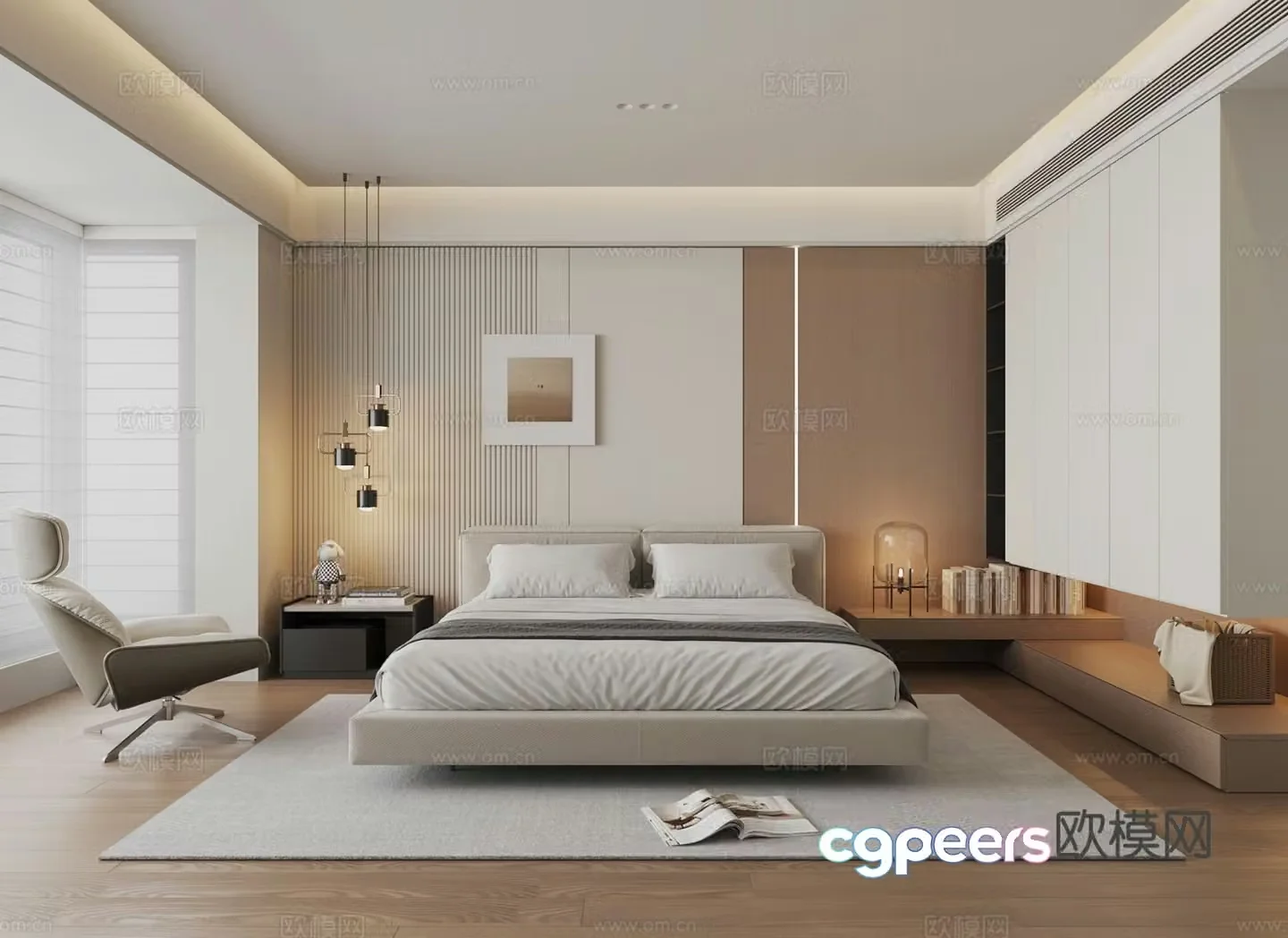 Modern bedroom master bedroom 3d model