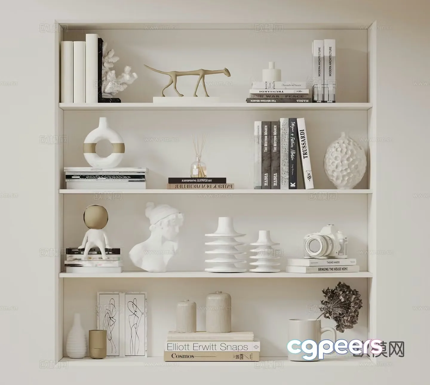 Modern jewelry ornaments Books Books Vase Ceramic 3d model