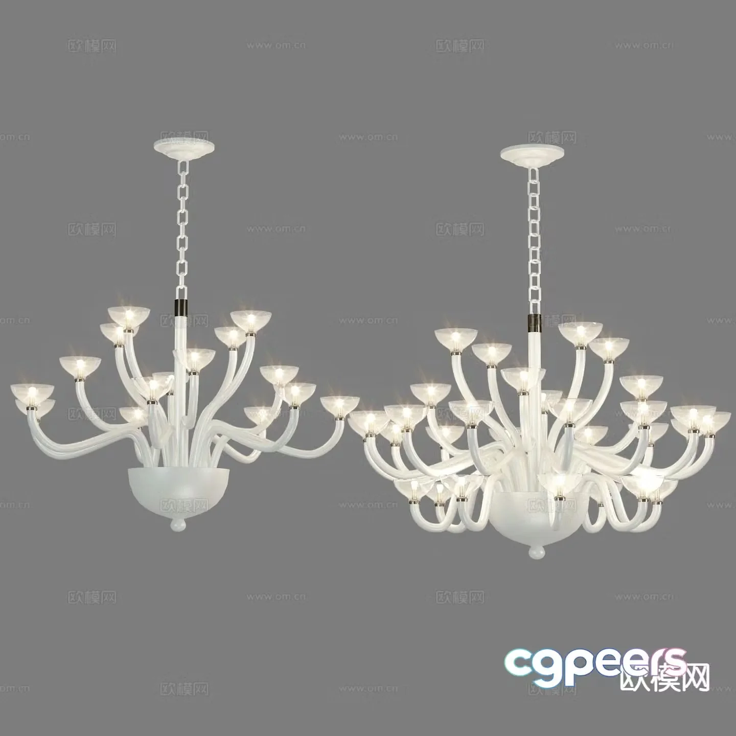 French chandelier multi-head chandelier 3d model