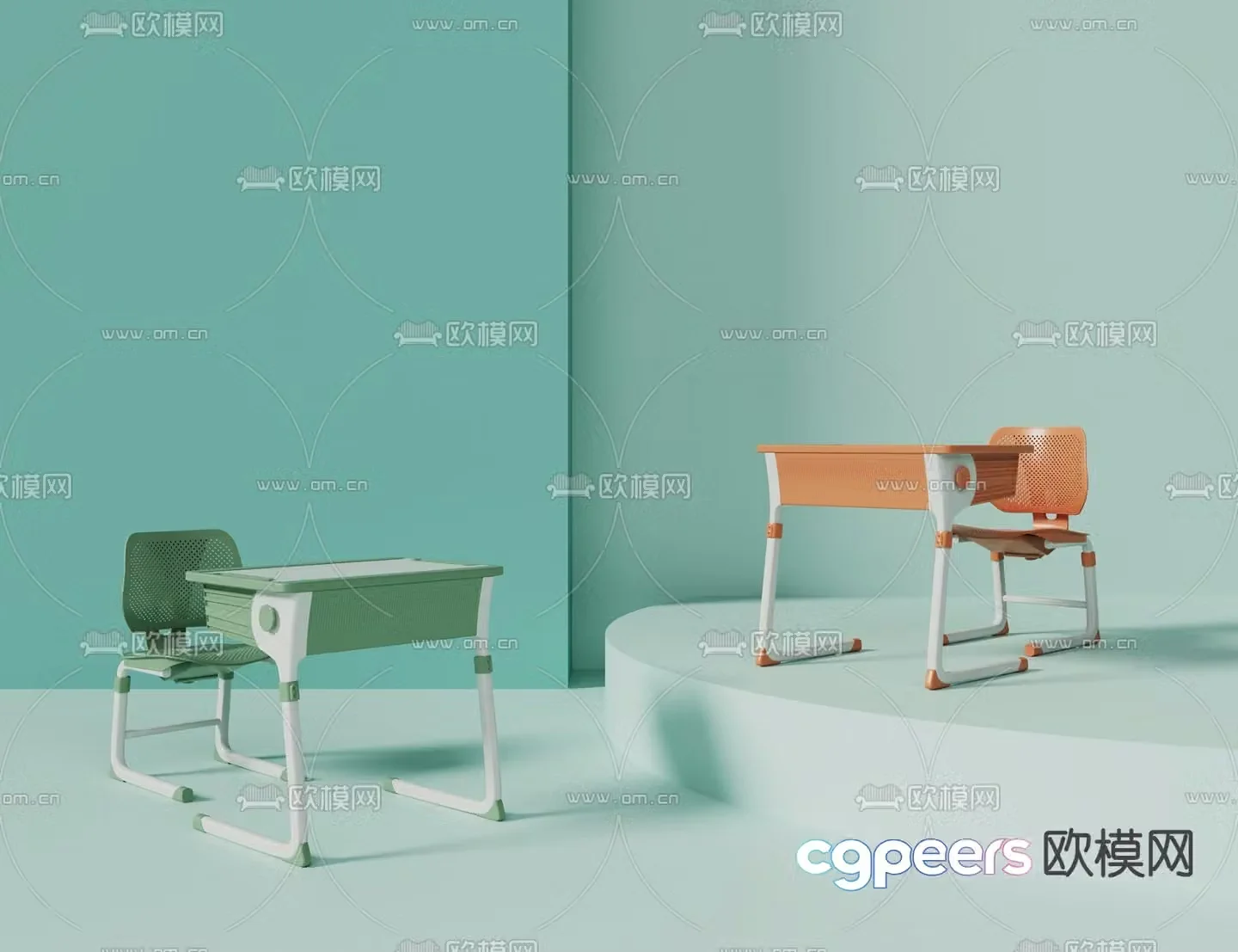 Children’s tables and chairs writing desk study table desk 3D model
