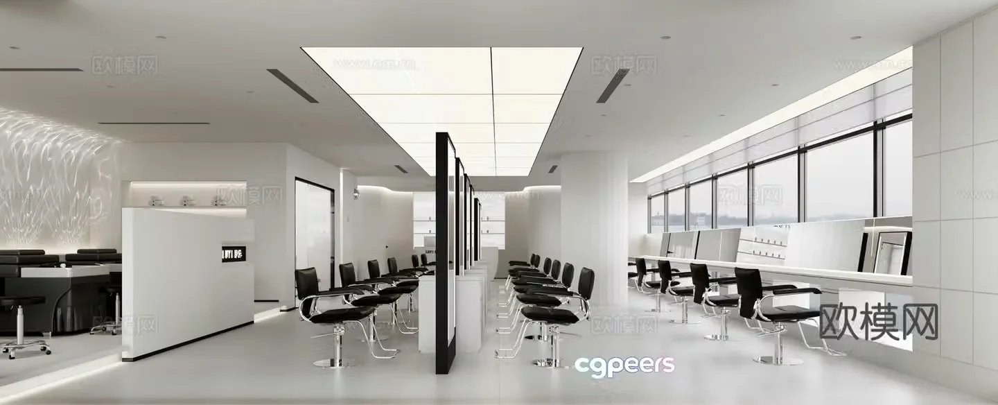 Beauty salon barber shop 3d model