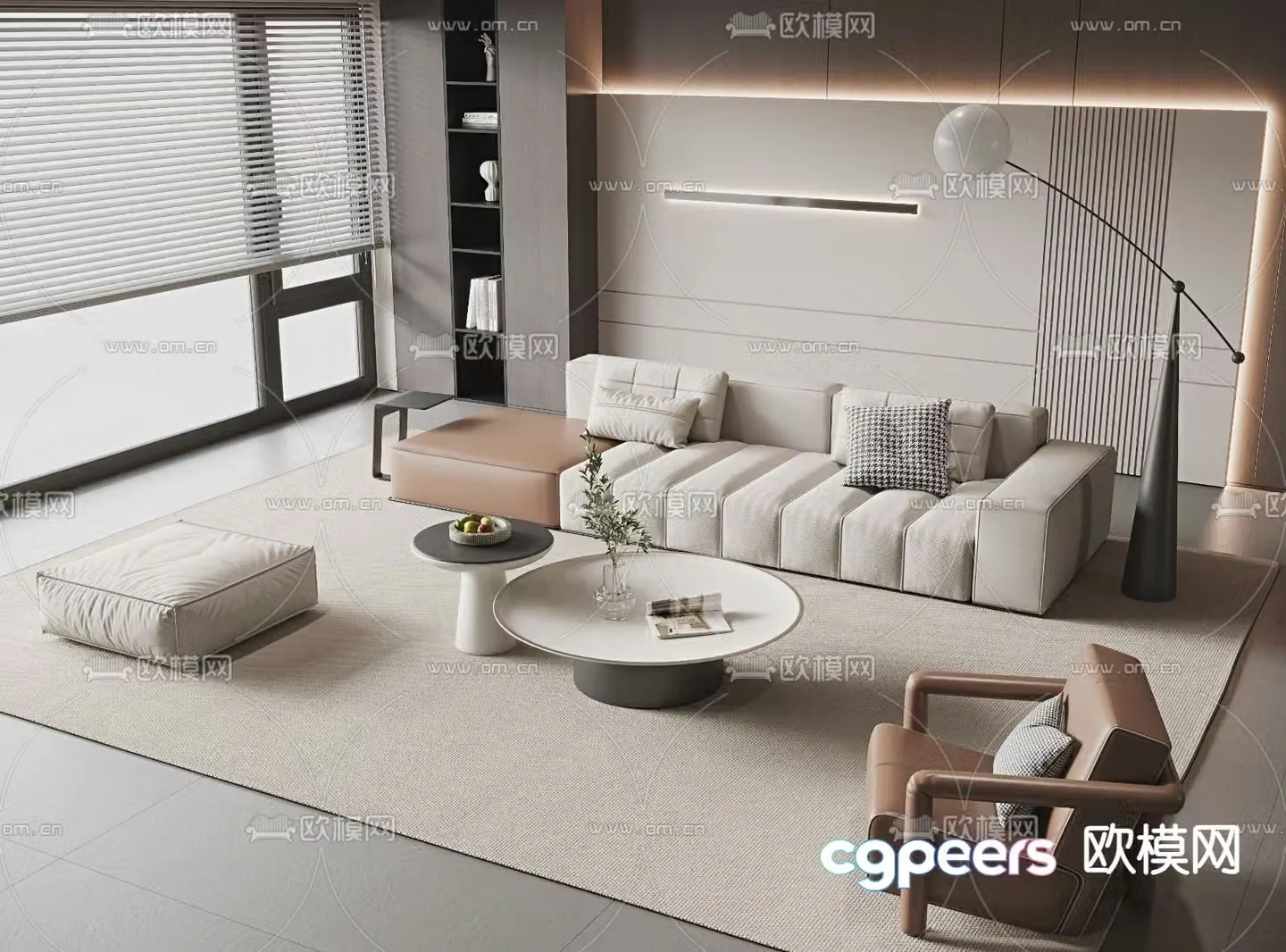 Modern sectional sofa 3d model