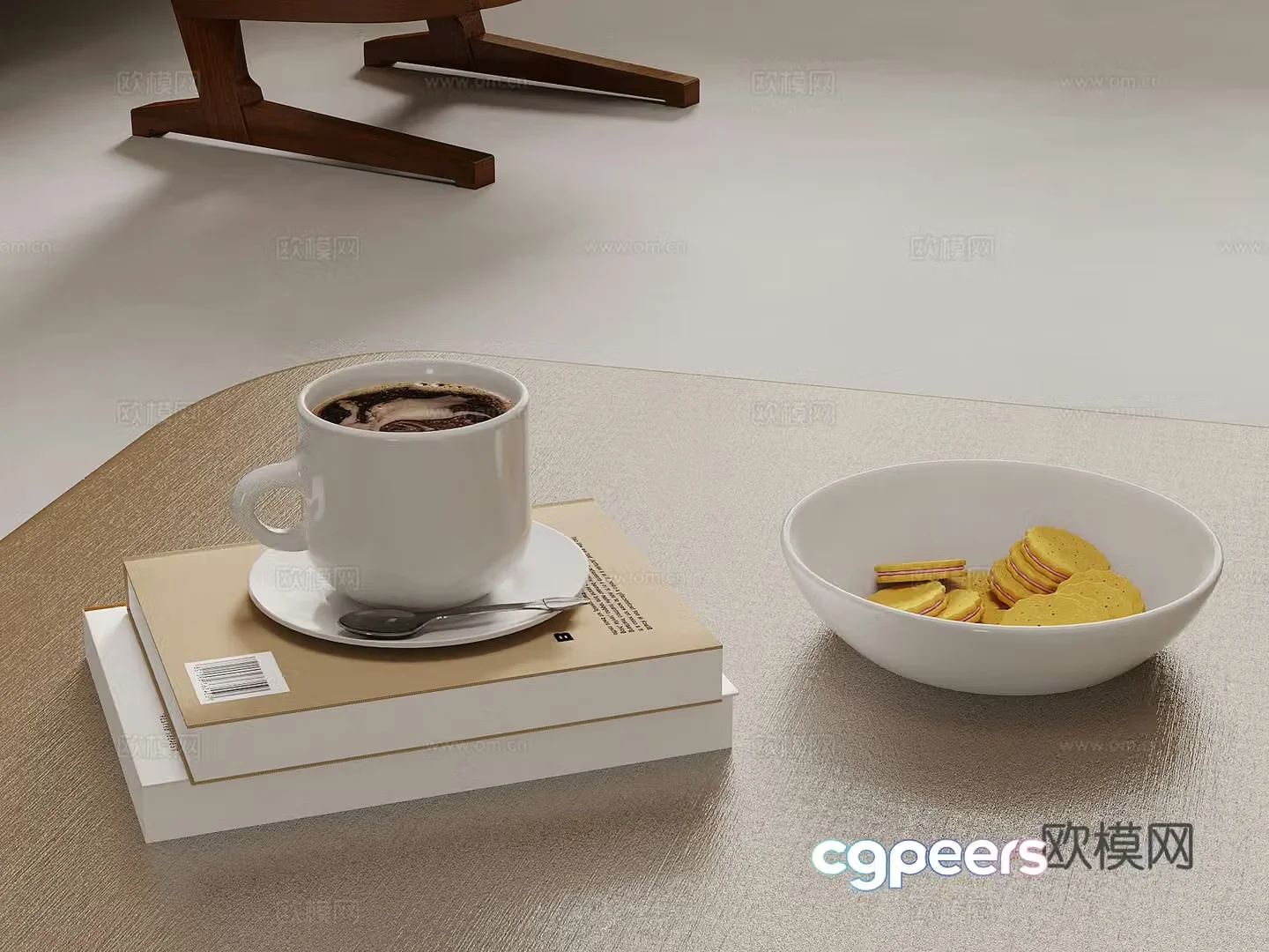 Tableware Modern Coffee Cup Food 3D Model