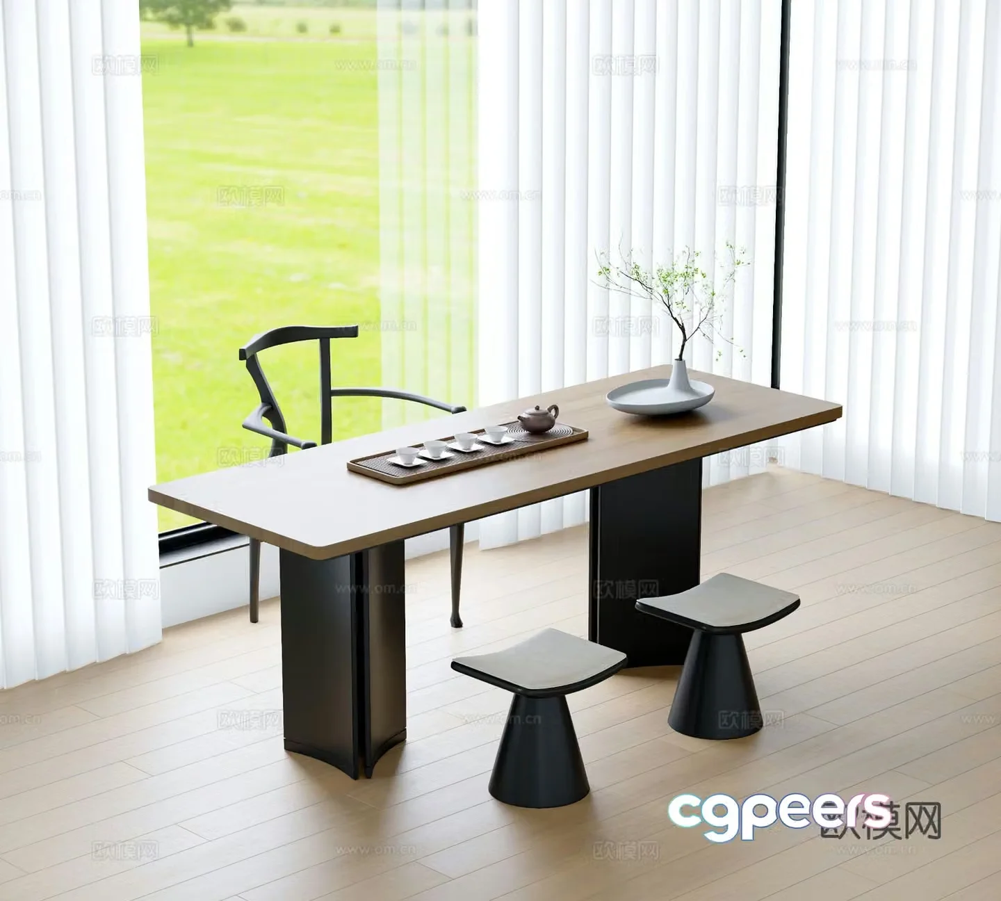 Modern tea table tea table 3d model