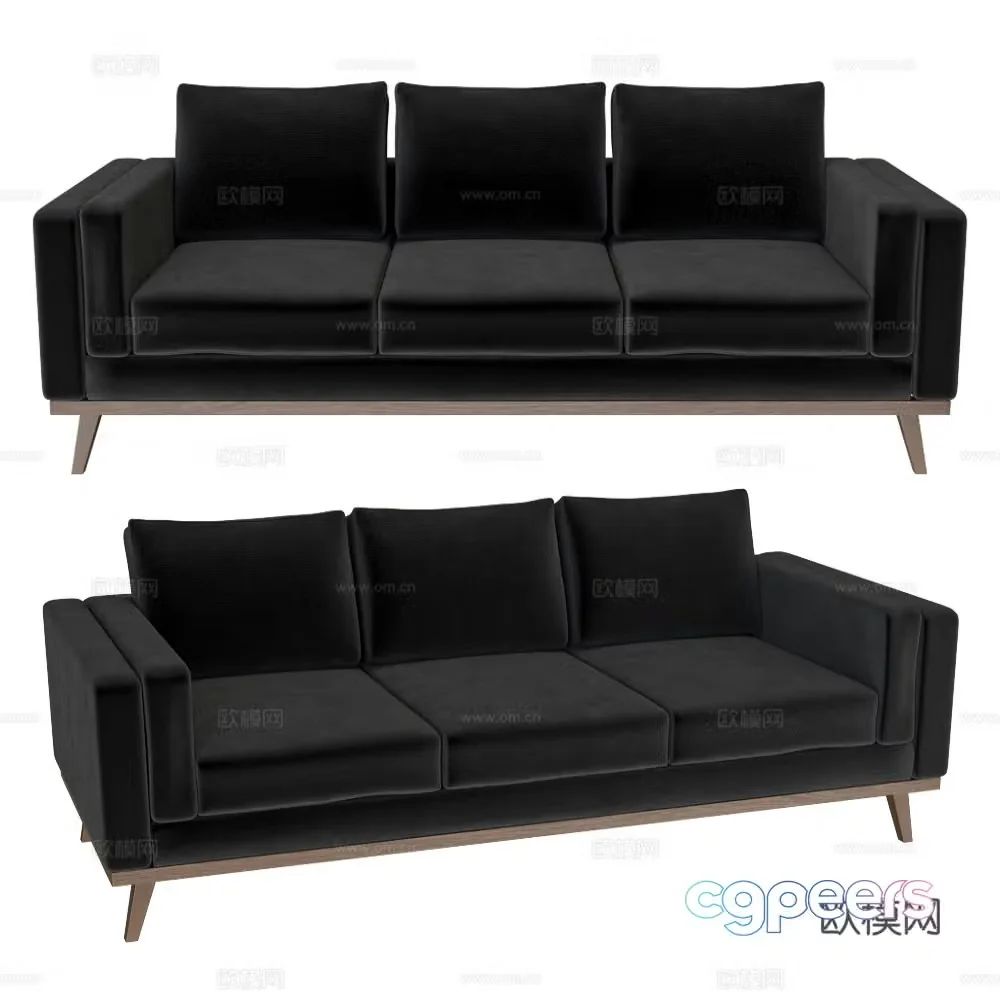 3D model of three seater sofa
