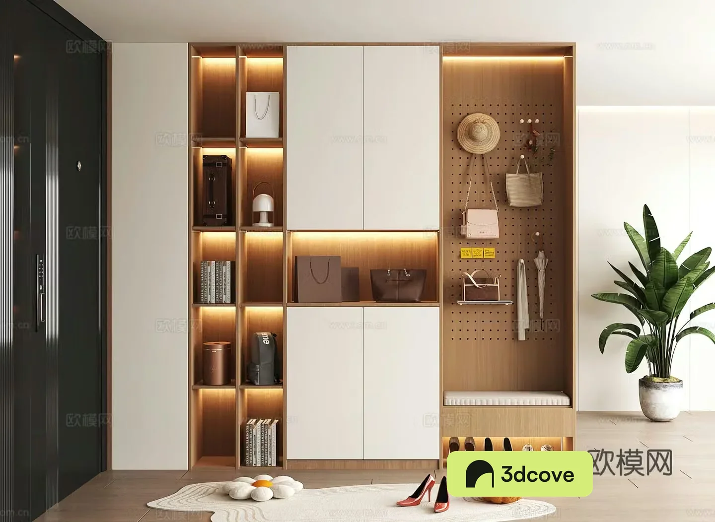 Shoe cabinet design shoe cabinet partition shoe cabinet porch shoe cabinet rendering