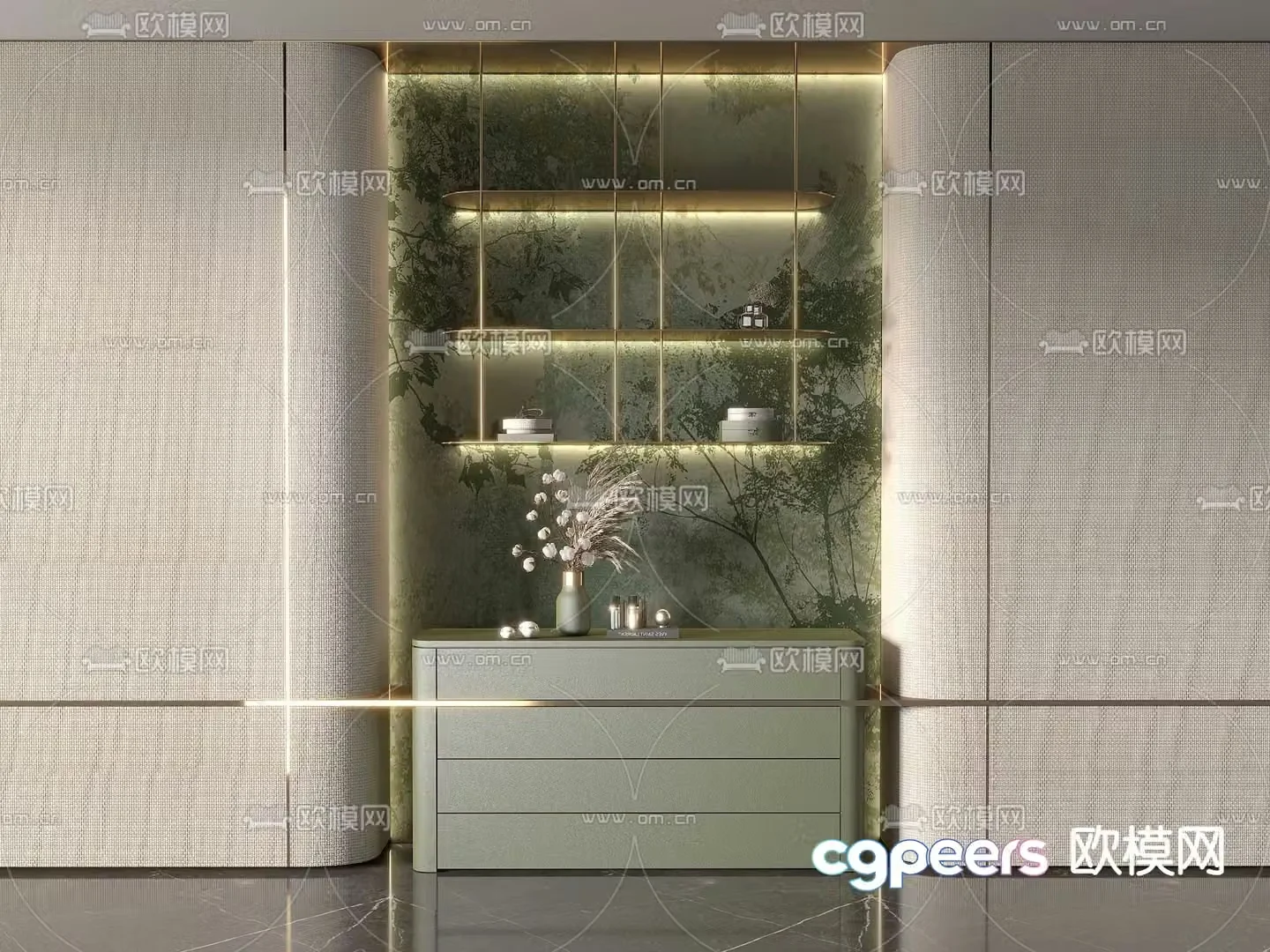 Modern decorative cabinet display cabinet 3d model