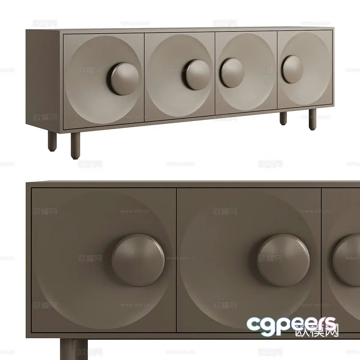 Modern creamy air TV cabinet 3d model