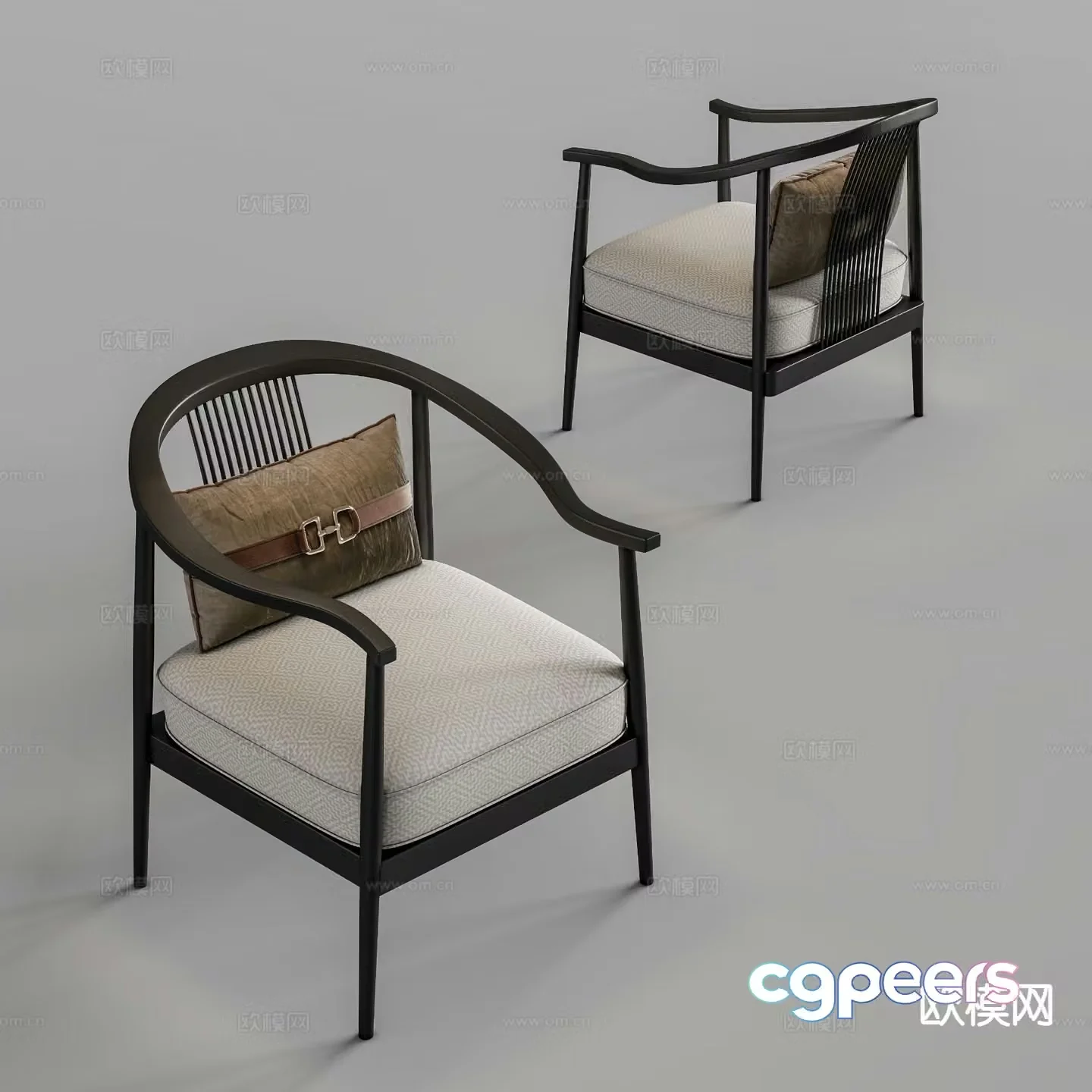 New Chinese style single chair armchair 3d model