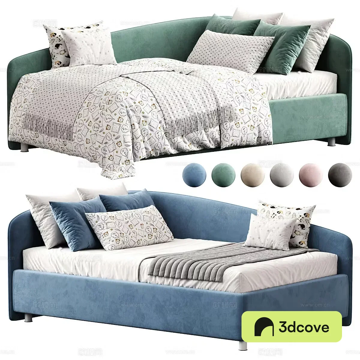 Modern fabric children’s bed