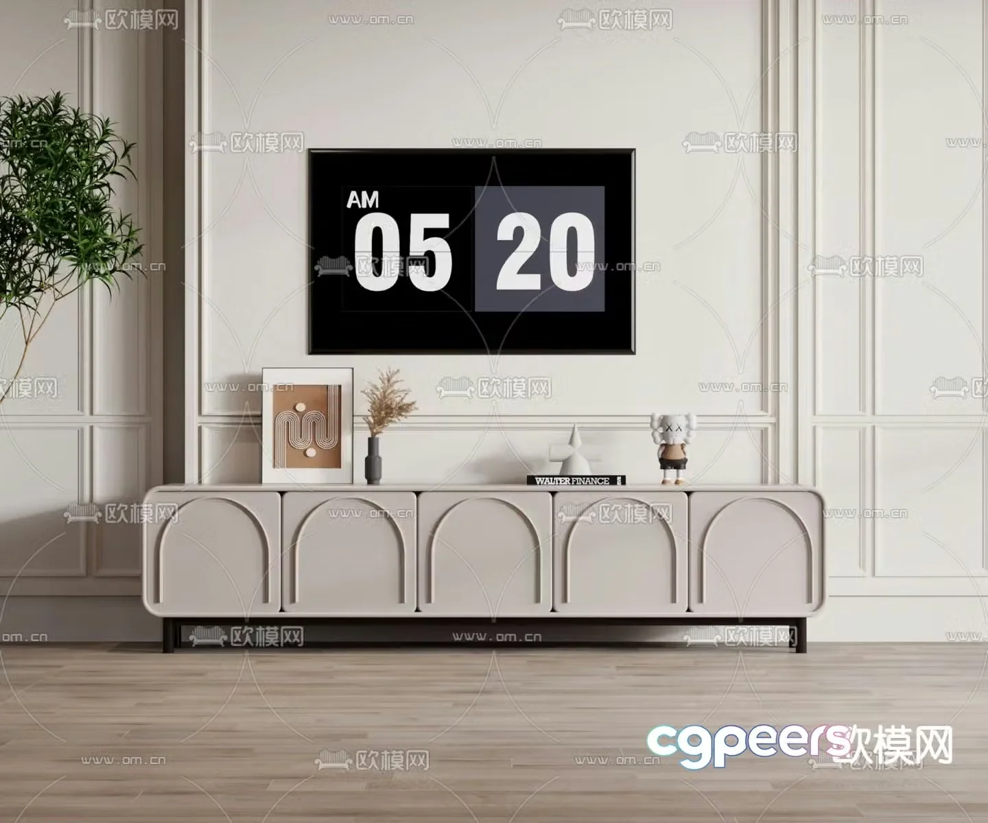French TV cabinet 3d model