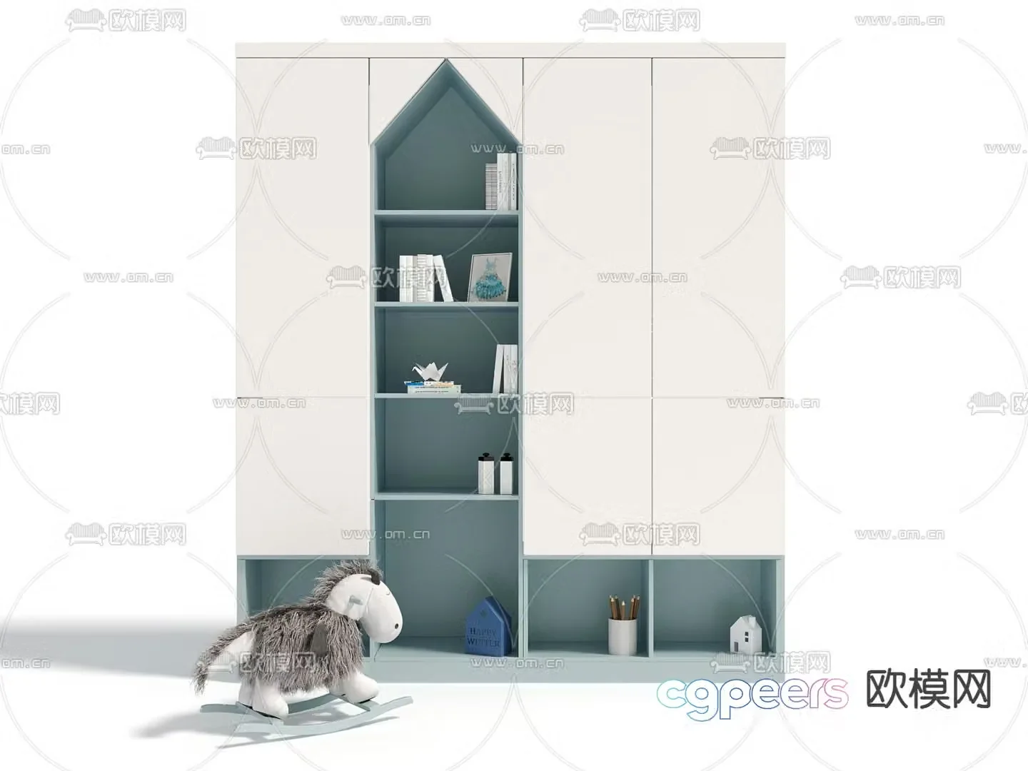Children’s bookcase locker 3d model