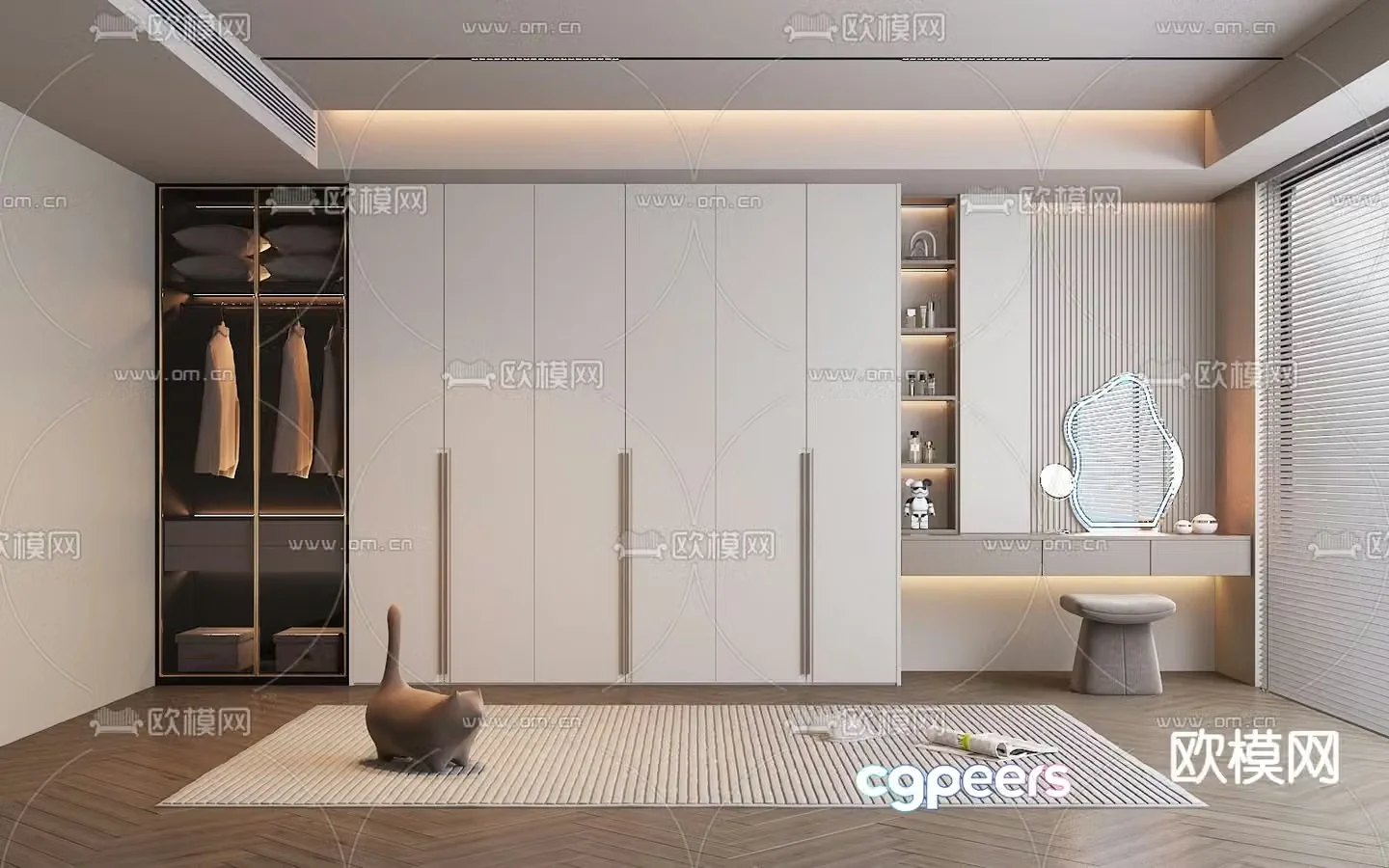 modern wardrobe wardrobe 3d model