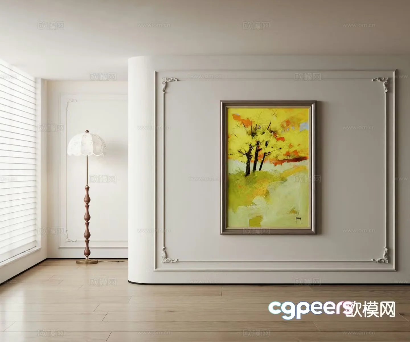 American oil painting art painting decorative painting 3d model