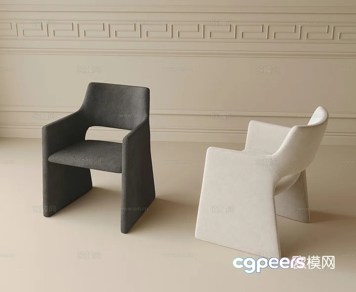 Modern chair dining chair 3d model