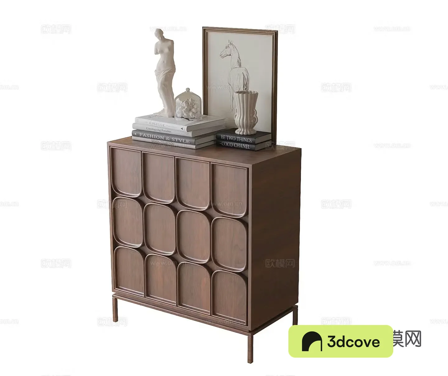 Medieval style entrance cabinet high-foot cabinet