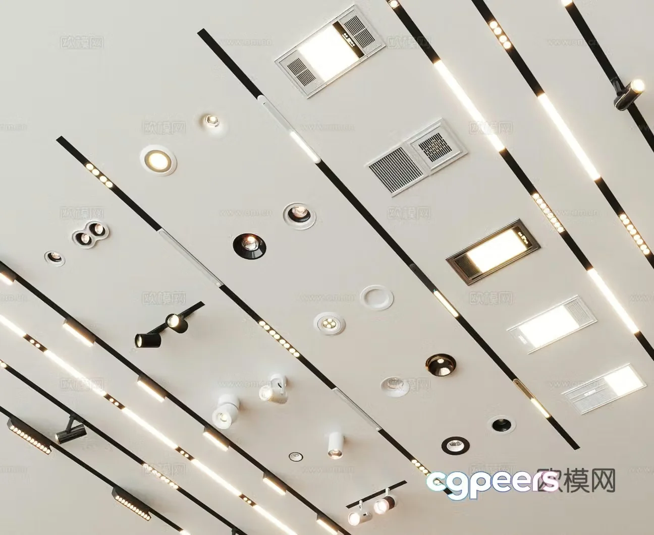 Modern downlight spotlight magnetic light 3d model